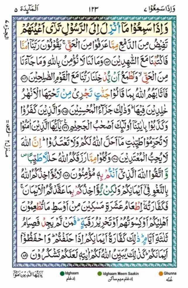 surah Al Maidha 123